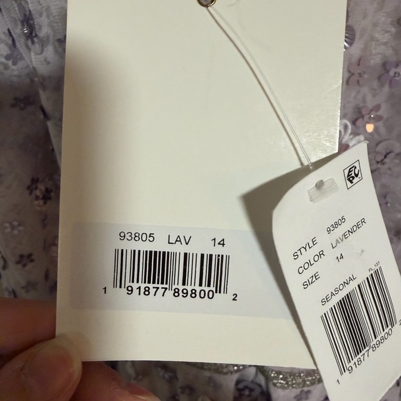 Mac Duggal Lavender Sequin Floral Gown size 14 NWT $698 - Picture 10 of 12